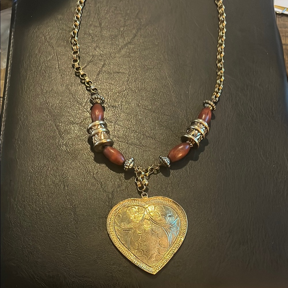 Gold Heart Pendant Necklace
